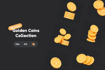 Golden Coins 3D Icon Pack