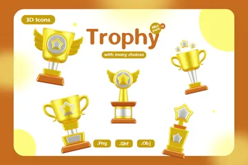 Golden Trophy 3D Icon Pack