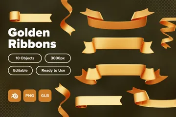 Goldene Bänder 3D Icon Pack