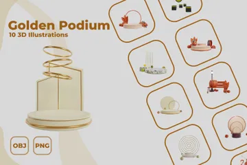 Goldenes Podium 3D Icon Pack