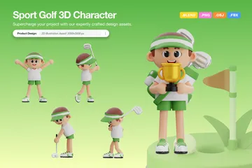 Deportes de golf Paquete de Illustration 3D