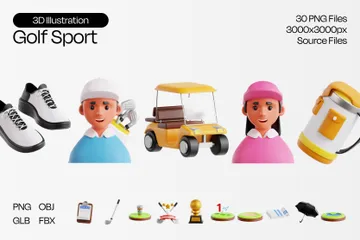 Deportes de golf Paquete de Icon 3D