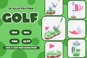 Golfe Pacote de Icon 3D