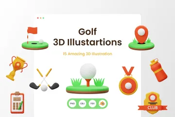 Golfe Pacote de Illustration 3D