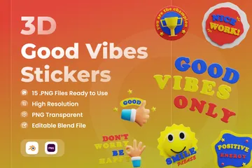 Good Vibe Stickers 3D Icon Pack