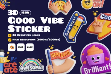 Good Vibe Stickers 3D Sticker Pack