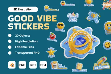 Good Vibe Stickers 3D Icon Pack