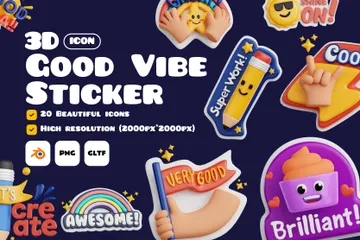 Good Vibe Stickers 3D Icon Pack
