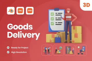 Goods Delivery 3D Illustration Pack