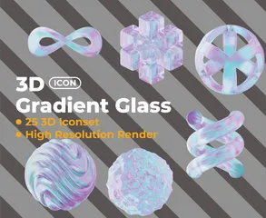 グラデーションガラス 3D Iconパック