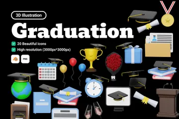Graduation 3D Icon Pack