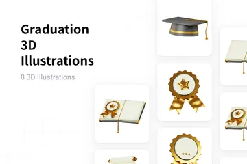Graduation 3D Illustration Pack