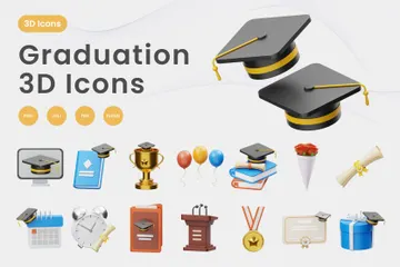 Graduation 3D Illustration Pack