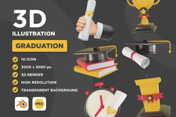 Graduation 3D Icon Pack