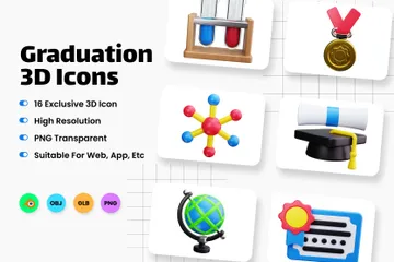 Graduation 3D Icon Pack