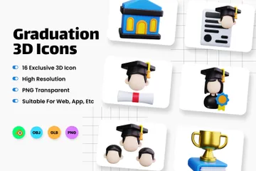 Graduation 3D Icon Pack