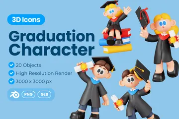 Graduation 3D Illustration Pack