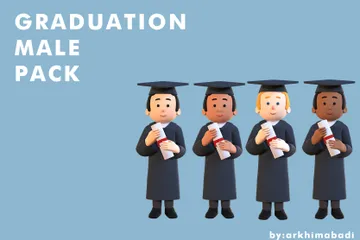 Graduation Male 3D Illustration Pack