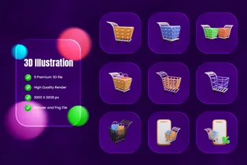 Gráfico de compras Paquete de Icon 3D