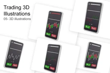 Gráfico de negociação Pacote de Illustration 3D