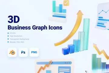 Gráfico de negócios Pacote de Icon 3D