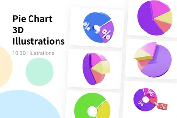 Gráfico de pizza Pacote de Illustration 3D