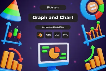 Gráfico e gráfico Pacote de Icon 3D