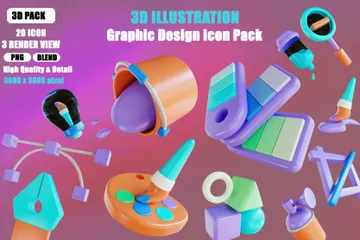 Grafikdesign 3D Icon Pack