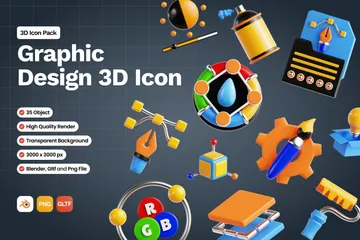 Grafikdesign 3D Icon Pack