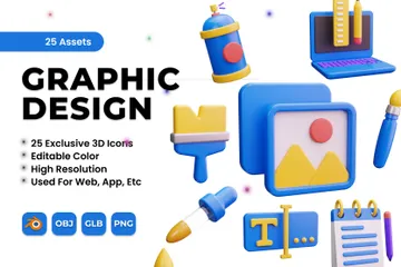 Grafikdesign 3D Icon Pack