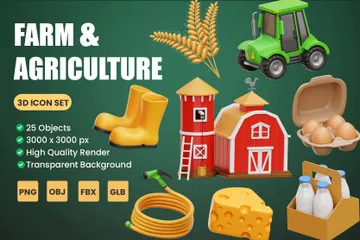 Granja y agricultura Paquete de Icon 3D