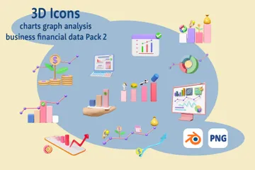 Graph Analysis 3D Icon Pack