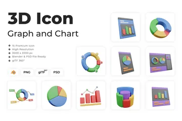 Graph And Chart 3D Icon Pack