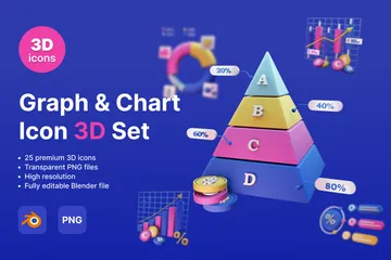 Graph & Chart 3D Icon Pack