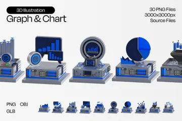 Graph & Chart 3D Icon Pack