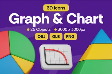 Graph & Chart 3D Icon Pack