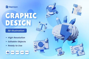 Graphic Design 3D Icon Pack