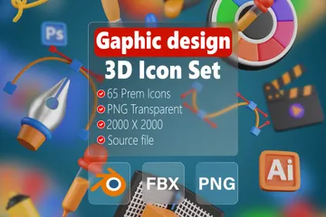 Graphic Design 3D Icon Pack