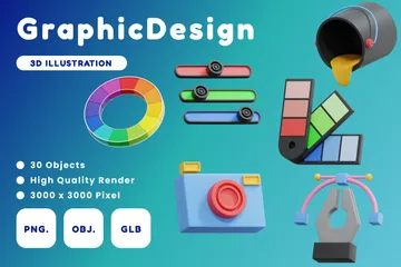 Graphic Design 3D Icon Pack