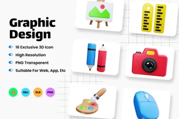 Graphic Design 3D Icon Pack