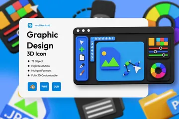 Graphic Design 3D Icon Pack