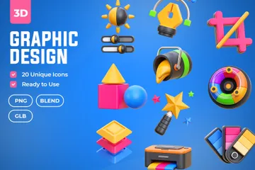 Graphic Design 3D Icon Pack