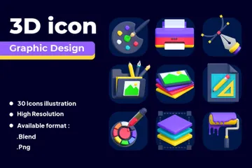 Graphic Design 3D Icon Pack