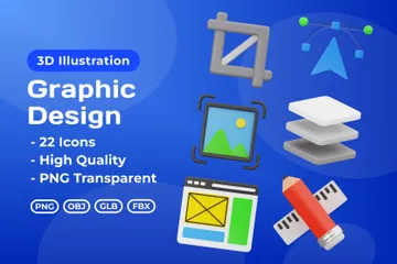 Graphic Design 3D Icon Pack