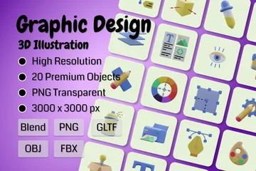 Graphic Design 3D Icon Pack