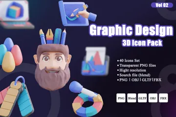 Graphic Design 3D Icon Pack