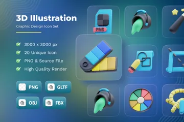 Graphic Design 3D Icon Pack