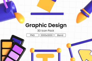 Graphic Design 3D Icon Pack