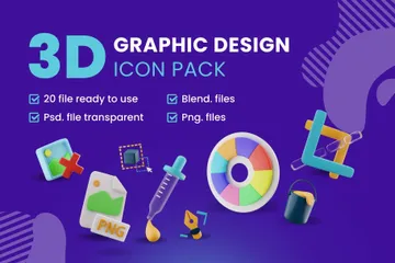 Graphic Design 3D Icon Pack