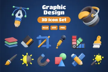 Graphic Design 3D Icon Pack